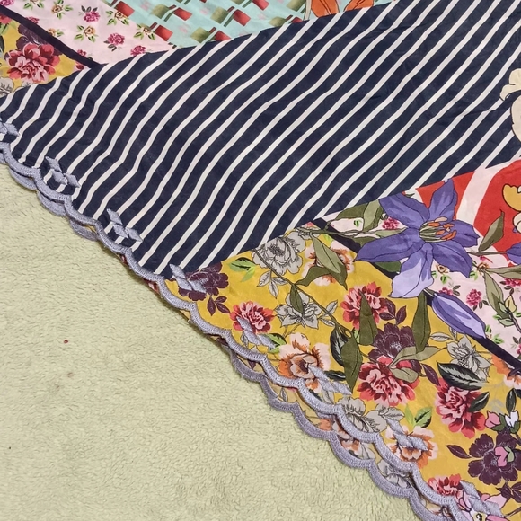 Johnny Was Maxi Dress Silk Patchwork SzL Green/Red Floral Boho Lightweight - Picture 10 of 15